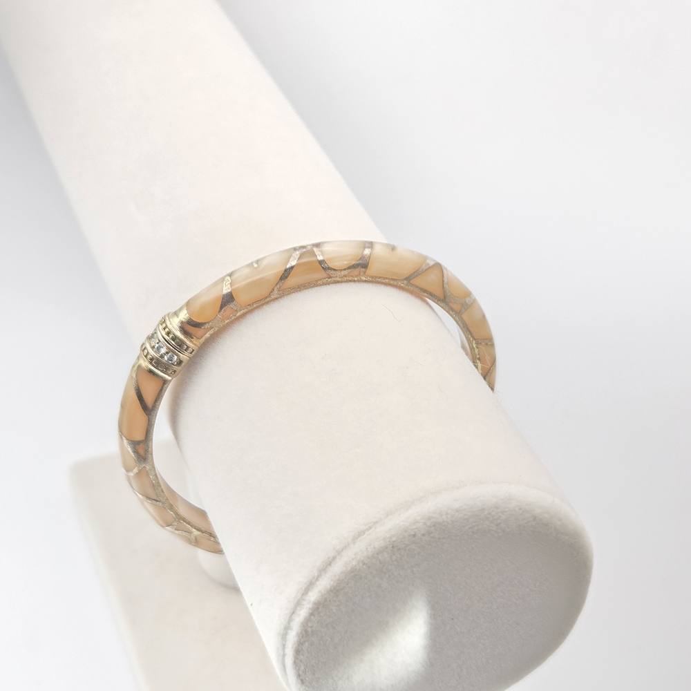 Cristina Sabatini Designer 18K Gold Plated Resin Clamper Bangle - Picture 3 of 16